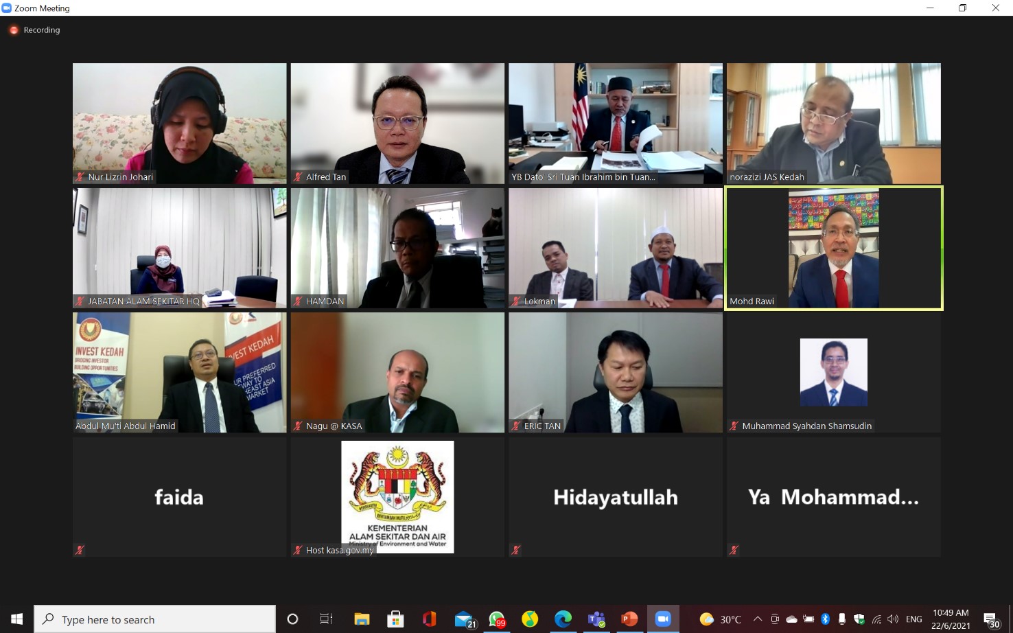 An Online Meeting with YB Dato’ Sri Tuan Ibrahim bin Tuan Man, Minister of Environment and Water