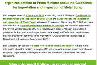 BIR NEWS:MNMA Organizes Petition To Prime Minister About The Guidelines for Importation and Inspection of Metal Scrap